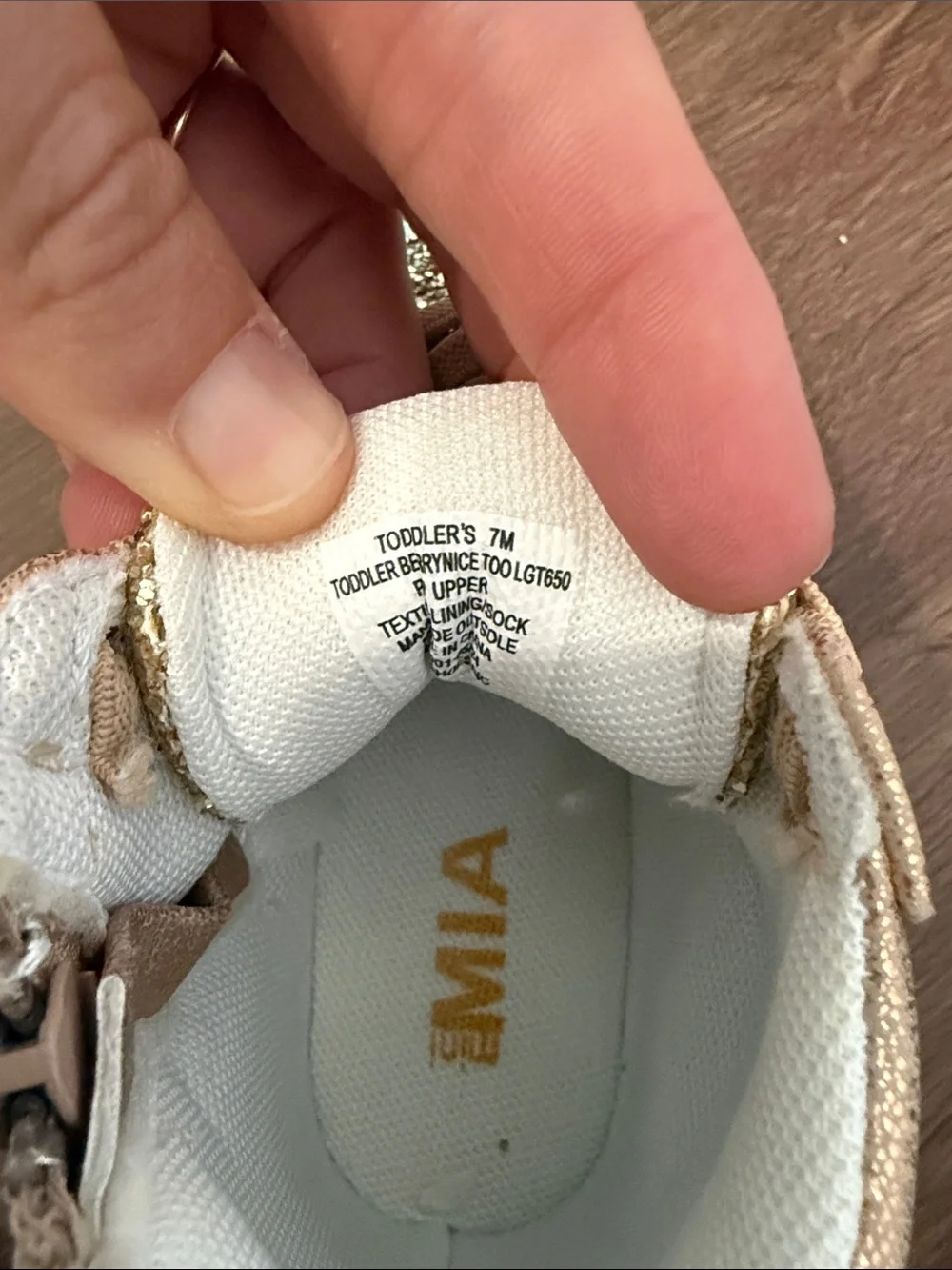 MIA Kids Rose Gold Glitter High-Top Sneakers